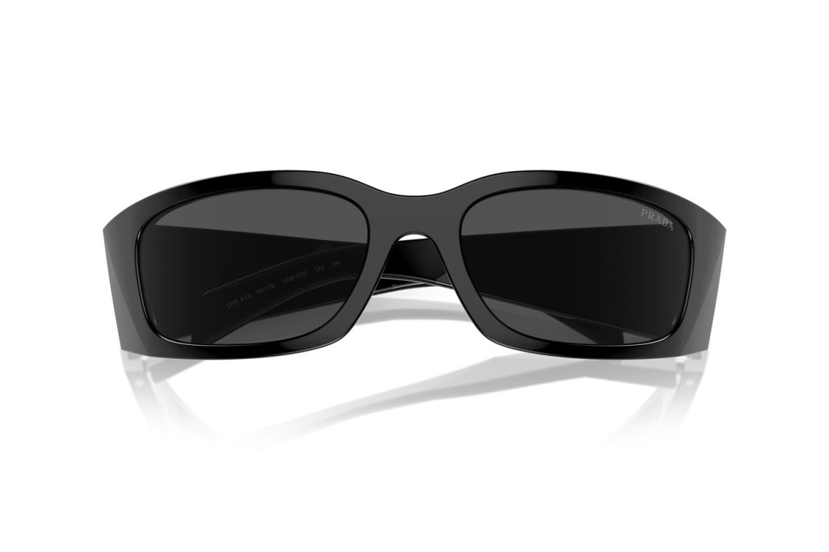 Prada PRA19S Butterfly Sunglasses in Dark Grey Black, detail view