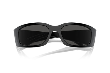 Prada PRA19S Butterfly Sunglasses in Dark Grey Black, detail view