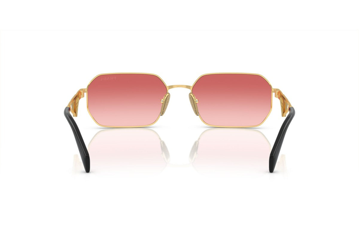 Prada PRA51S Geometric Sunglasses in Pink Red Gold, angle view
