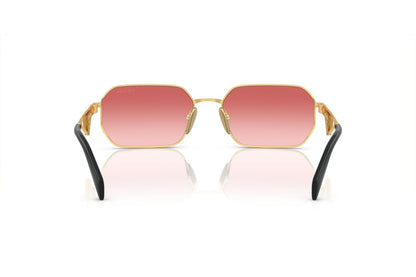 Prada PRA51S Geometric Sunglasses in Pink Red Gold, angle view