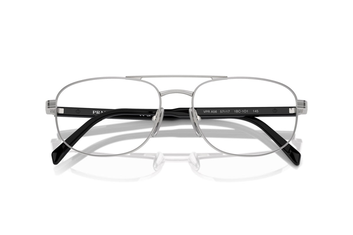 Prada PRA56V Oval Eyeglasses in Silver, detail view
