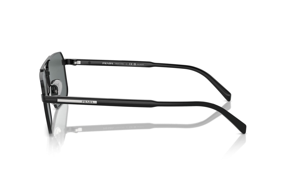 Prada PRA57S Rectangle Sunglasses in Dark Grey Black, side view