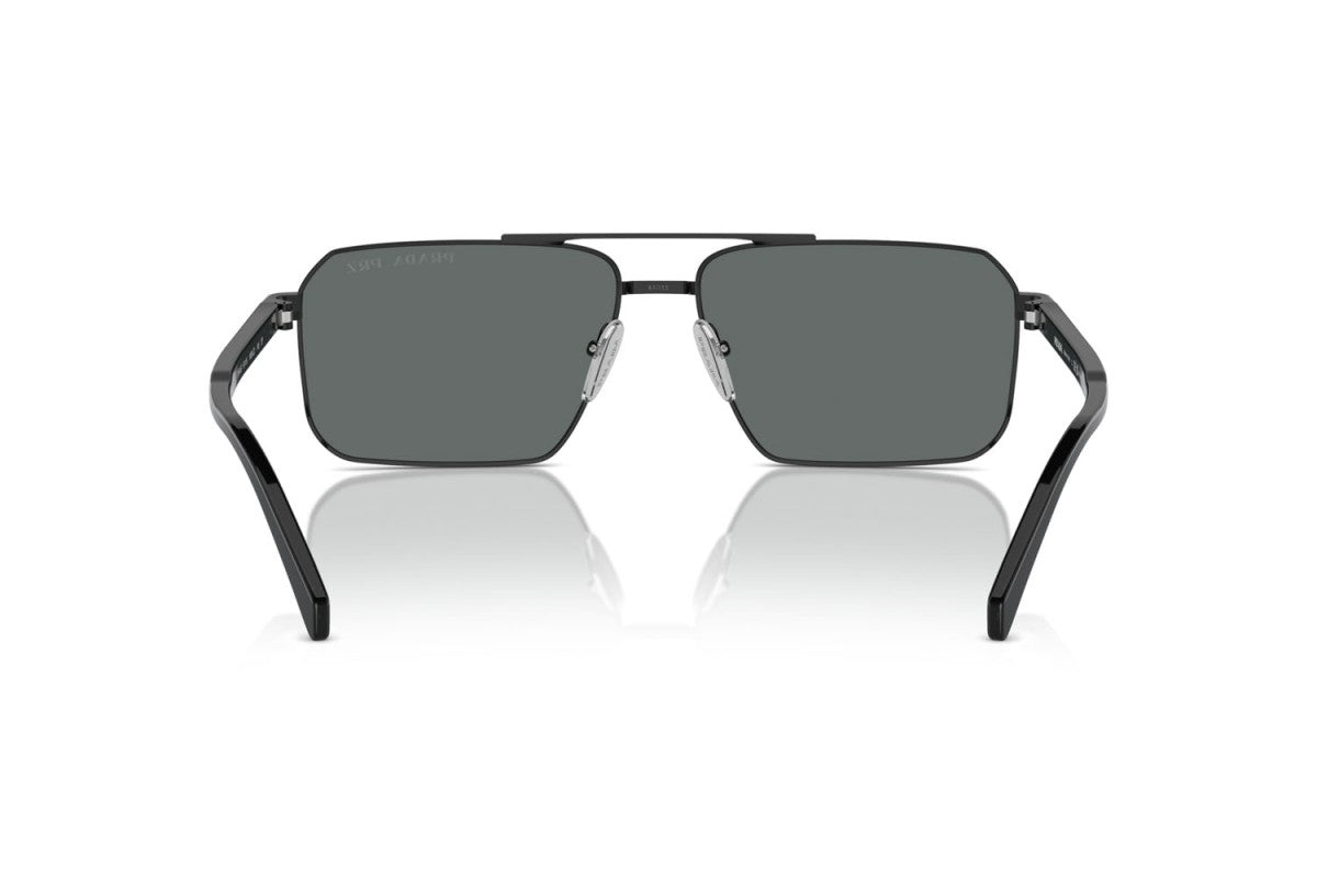 Prada PRA57S Rectangle Sunglasses in Dark Grey Black, angle view