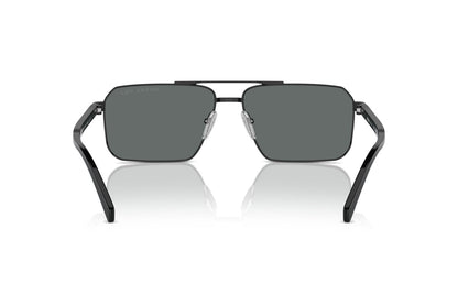 Prada PRA57S Rectangle Sunglasses in Dark Grey Black, angle view