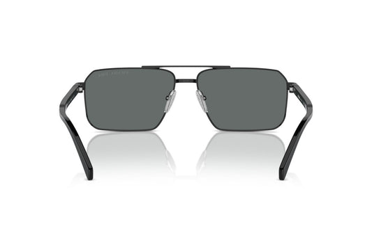 Prada PRA57S Rectangle Sunglasses in Dark Grey Black, angle view