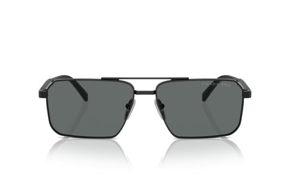 Prada PRA57S Rectangle Sunglasses in Dark Grey Black, back view