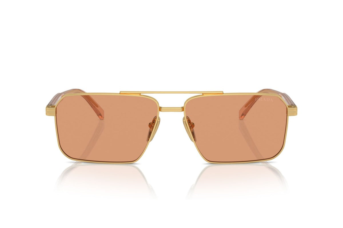 Prada PRA57S Rectangle Sunglasses in Orange Gold, back view
