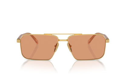 Prada PRA57S Rectangle Sunglasses in Orange Gold, back view