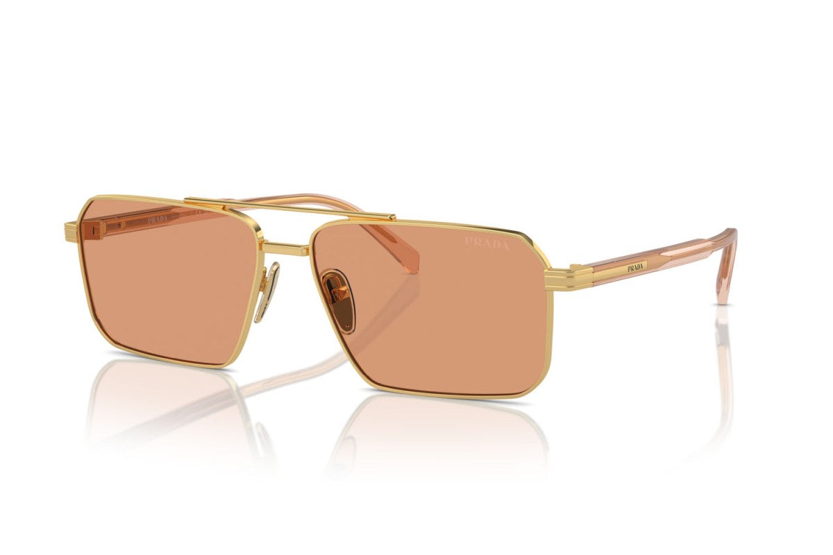 Prada PRA57S Rectangle Sunglasses in Orange Gold, front view