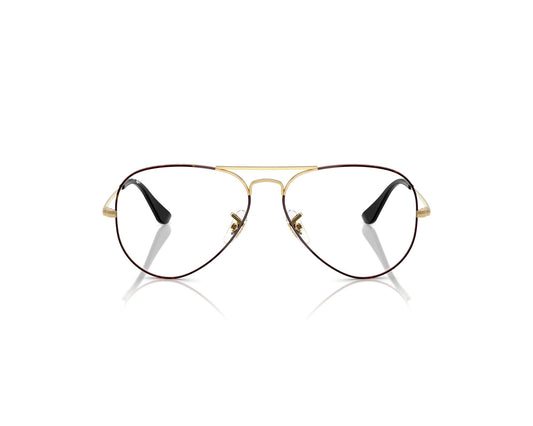 Ray-Ban RX6489 Aviator Eyeglasses in Clear / Black-Arista Gold, side view
