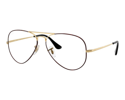 Ray-Ban RX6489 Aviator Eyeglasses in Clear / Black-Arista Gold, front view