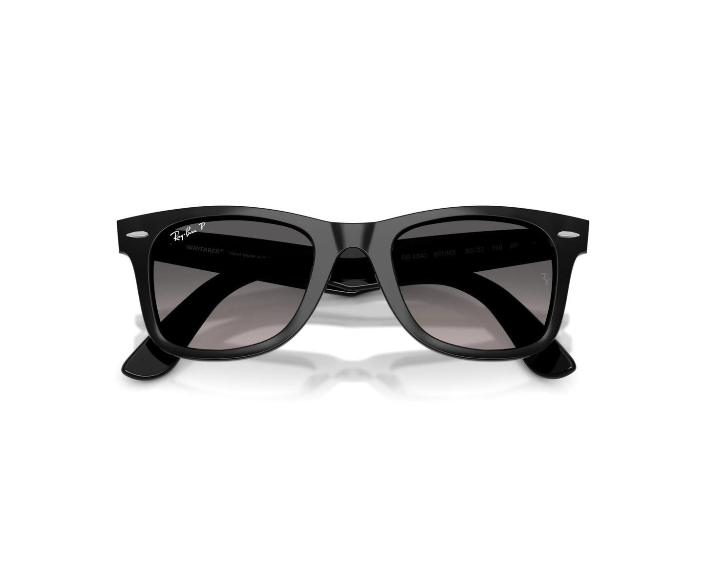 Ray-Ban RB4340 Wayfarer Sunglasses in Grey Gradient Polarized / Black, back view