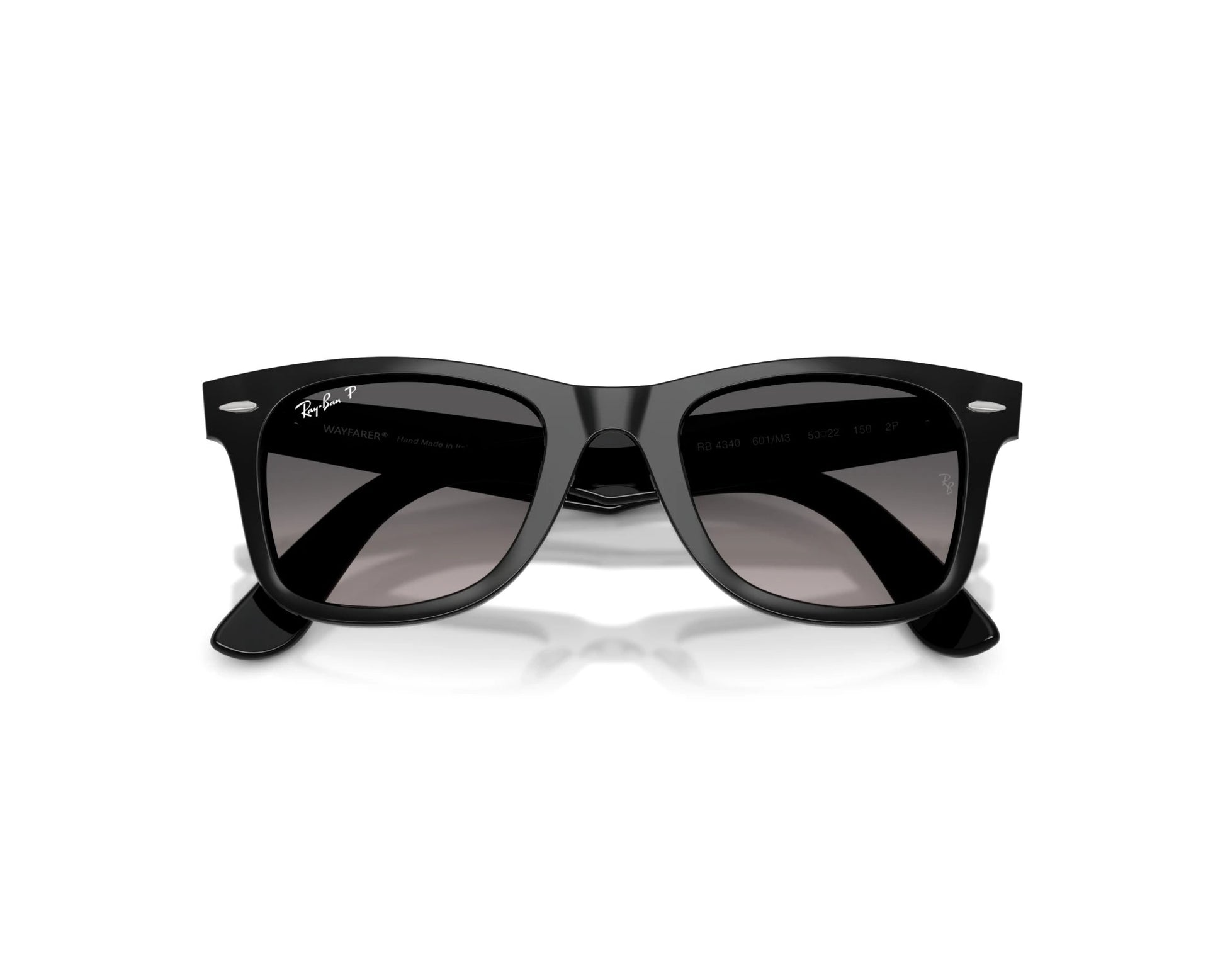 Ray-Ban RB4340 Wayfarer Sunglasses in Grey Gradient Polarized / Black, back view
