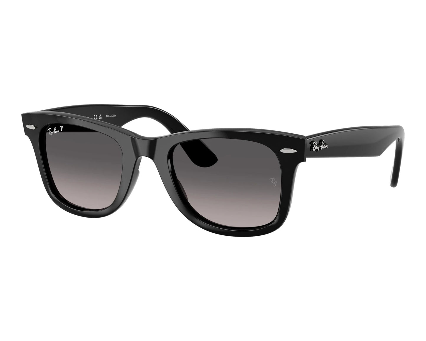 Ray-Ban RB4340 Wayfarer Sunglasses in Grey Gradient Polarized / Black, detail view
