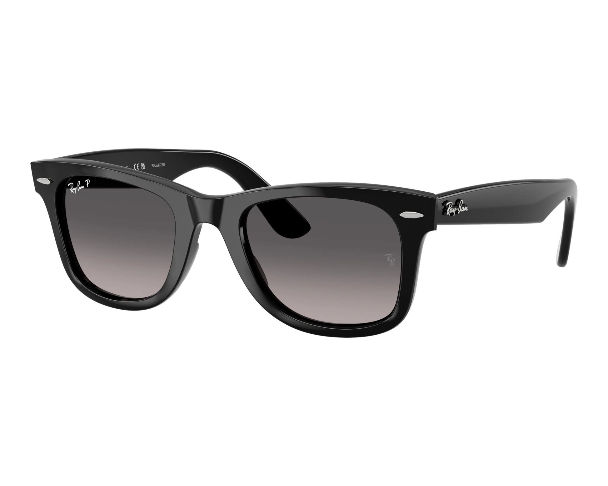 Ray-Ban RB4340 Wayfarer Sunglasses in Grey Gradient Polarized / Black, detail view
