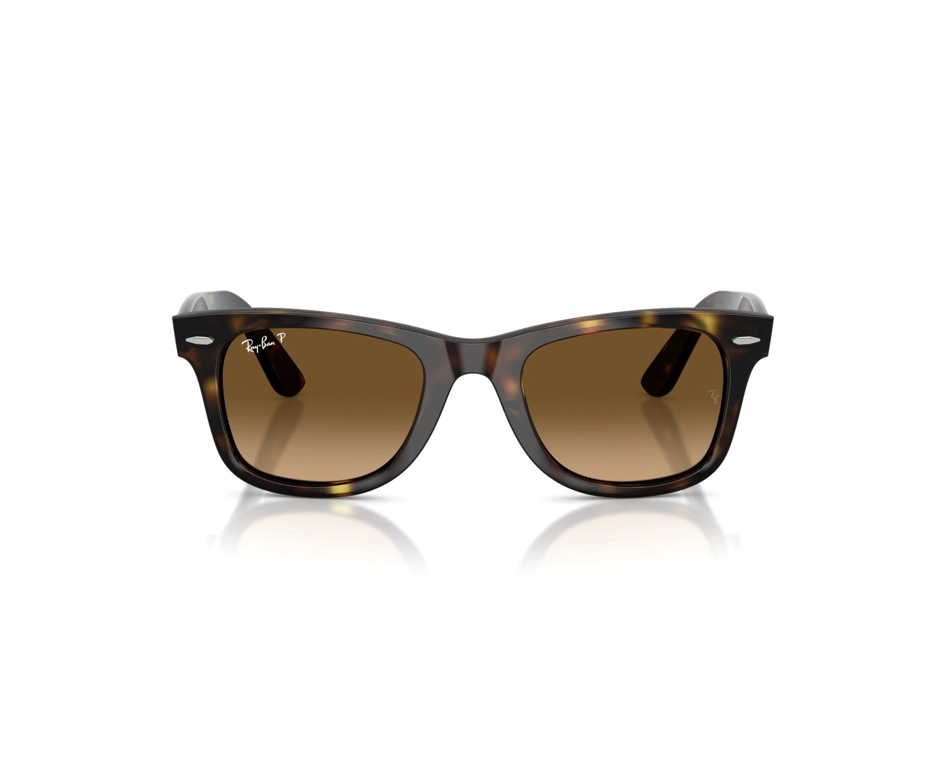 Ray-Ban RB4340 Wayfarer Sunglasses in Brown Gradient Polarized / Havana, front view