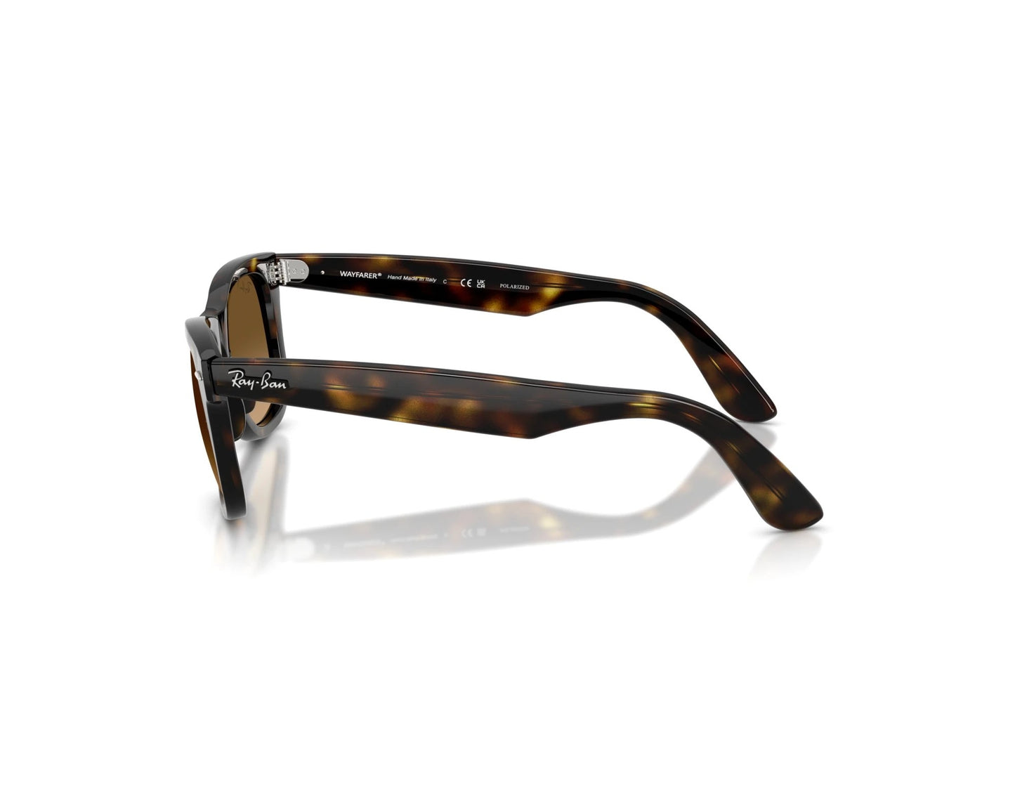 Ray-Ban RB4340 Wayfarer Sunglasses in Brown Gradient Polarized / Havana, side view