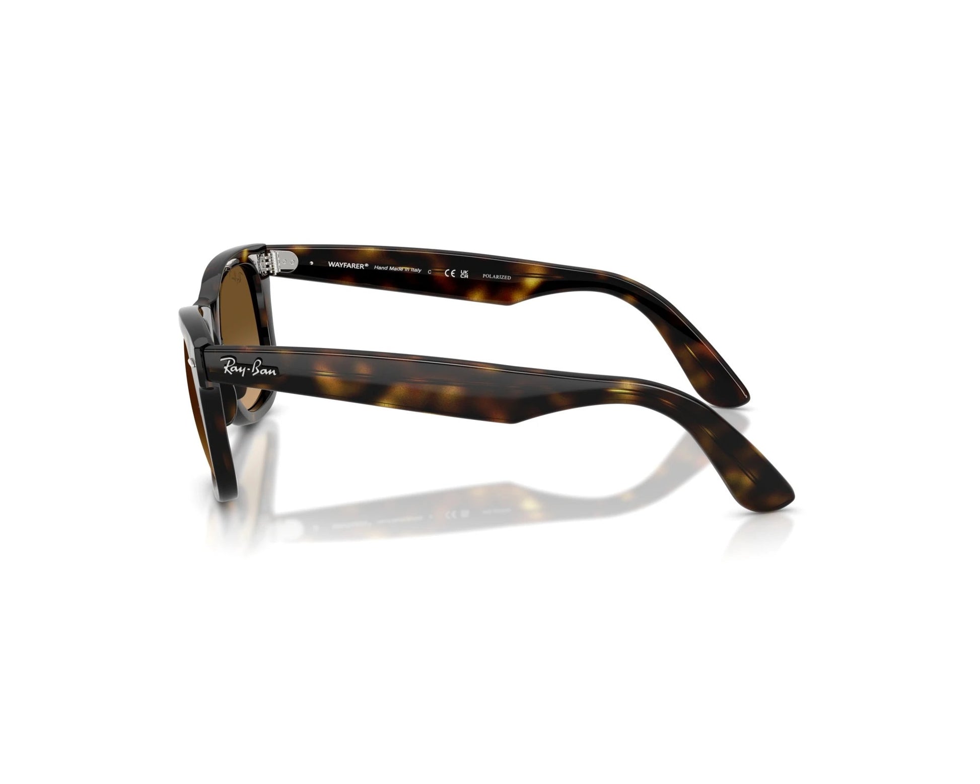 Ray-Ban RB4340 Wayfarer Sunglasses in Brown Gradient Polarized / Havana, side view