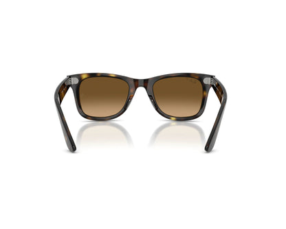 Ray-Ban RB4340 Wayfarer Sunglasses in Brown Gradient Polarized / Havana, angle view