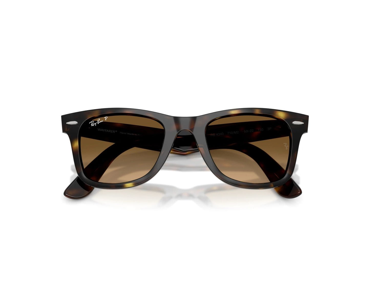 Ray-Ban RB4340 Wayfarer Sunglasses in Brown Gradient Polarized / Havana, back view
