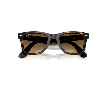 Ray-Ban RB4340 Wayfarer Sunglasses in Brown Gradient Polarized / Havana, back view