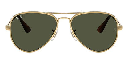 Ray-Ban RB3925 Aviator Sunglasses in Green / Arista Gold, side view