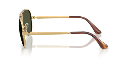Ray-Ban RB3925 Aviator Sunglasses in Green / Arista Gold, angle view