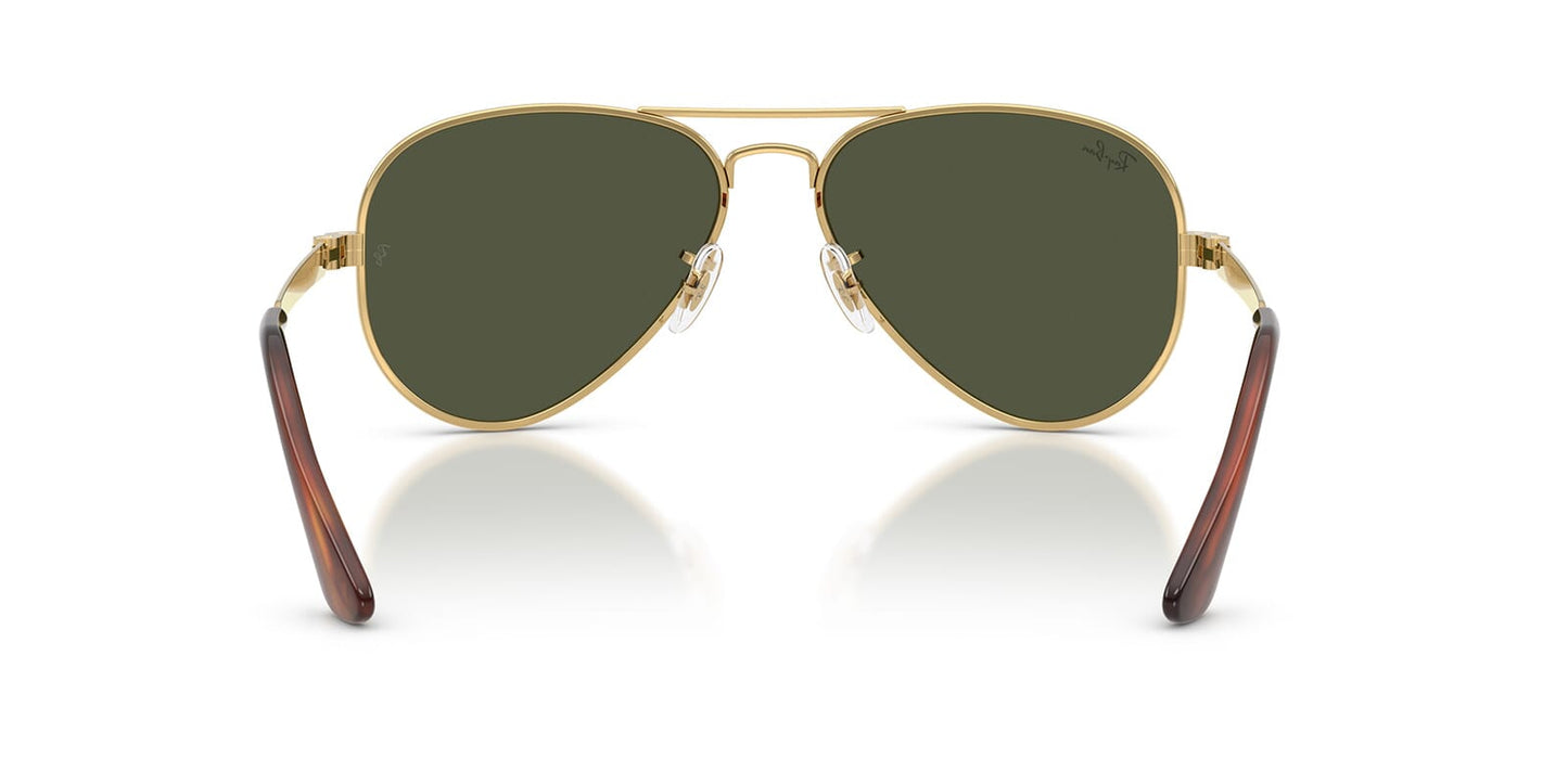 Ray-Ban RB3925 Aviator Sunglasses in Green / Arista Gold, detail view
