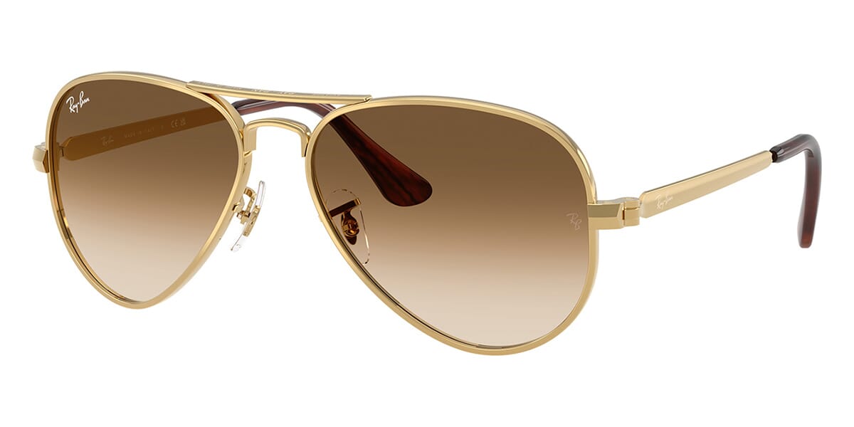 Ray-Ban RB3925 Aviator Sunglasses in Gradient Brown / Arista Gold, front view