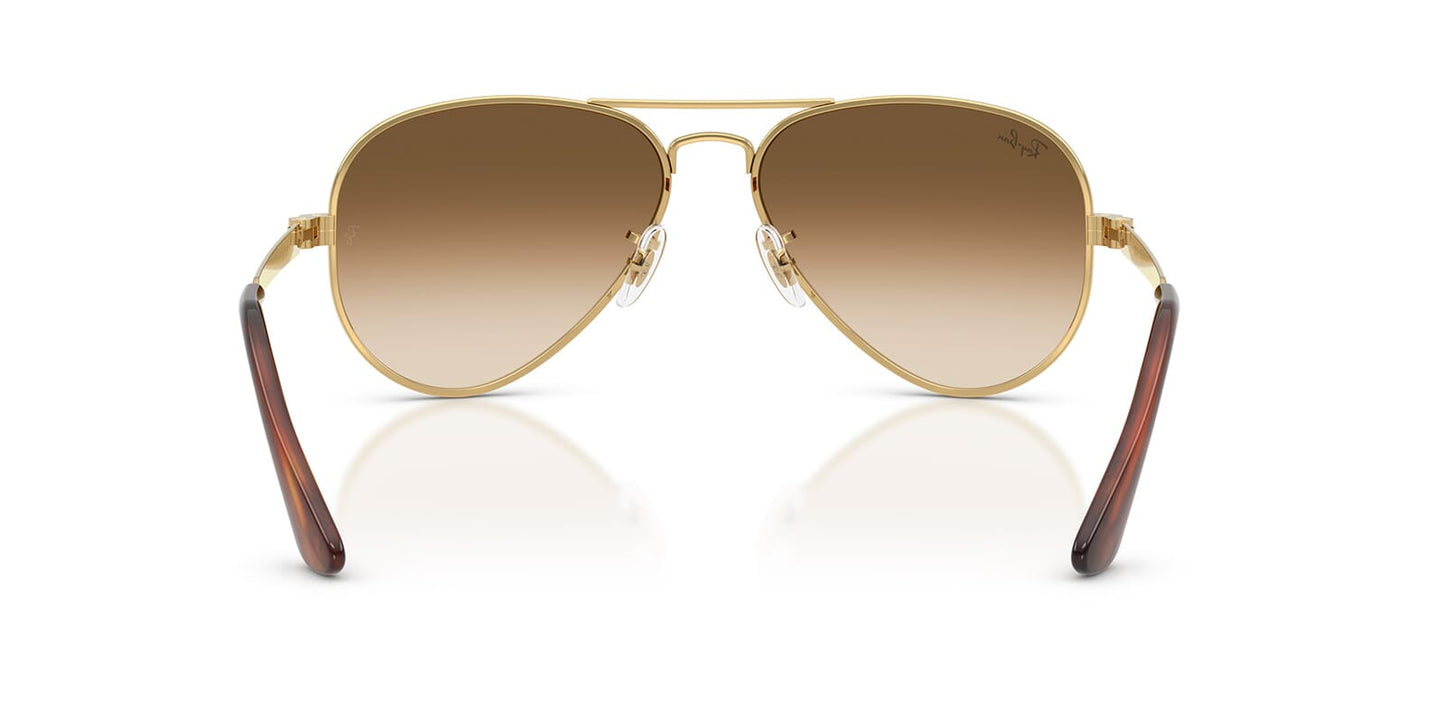 Ray-Ban RB3925 Aviator Sunglasses in Gradient Brown / Arista Gold, detail view