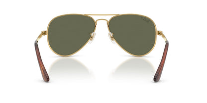 Ray-Ban RB3925 Aviator Sunglasses in Green Polarised / Arista Gold, detail view