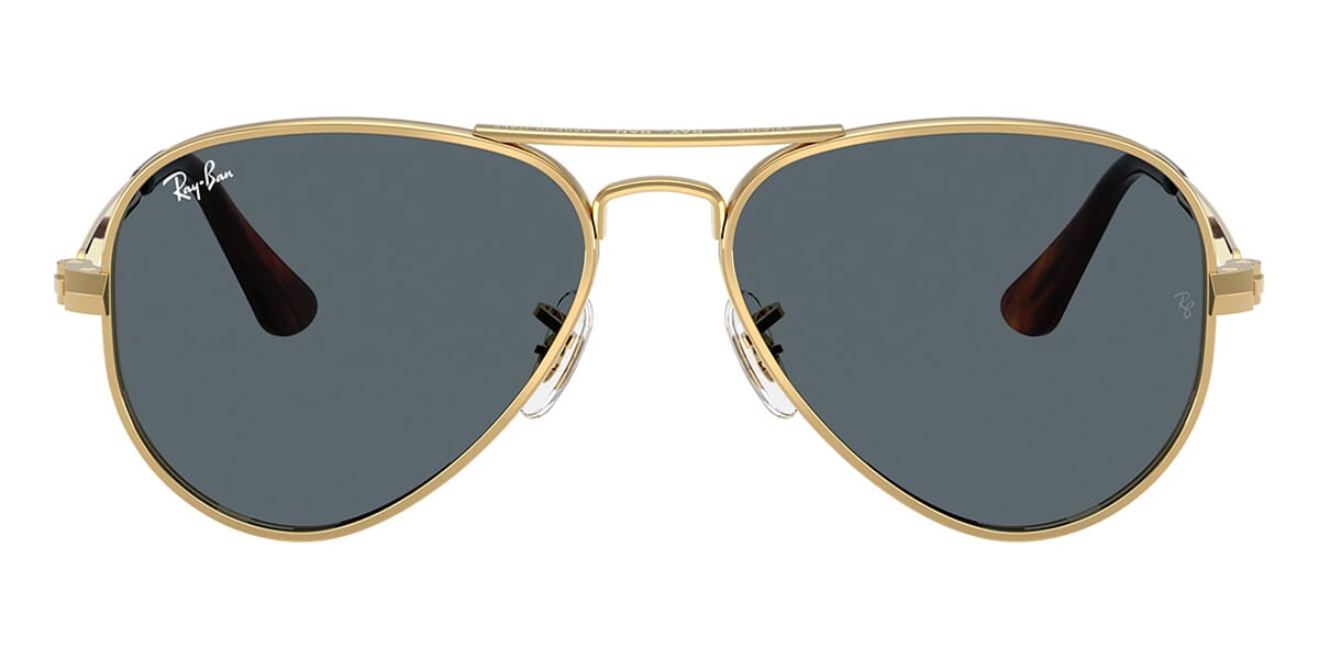 Ray-Ban RB3925 Aviator Sunglasses in Blue / Arista Gold, side view