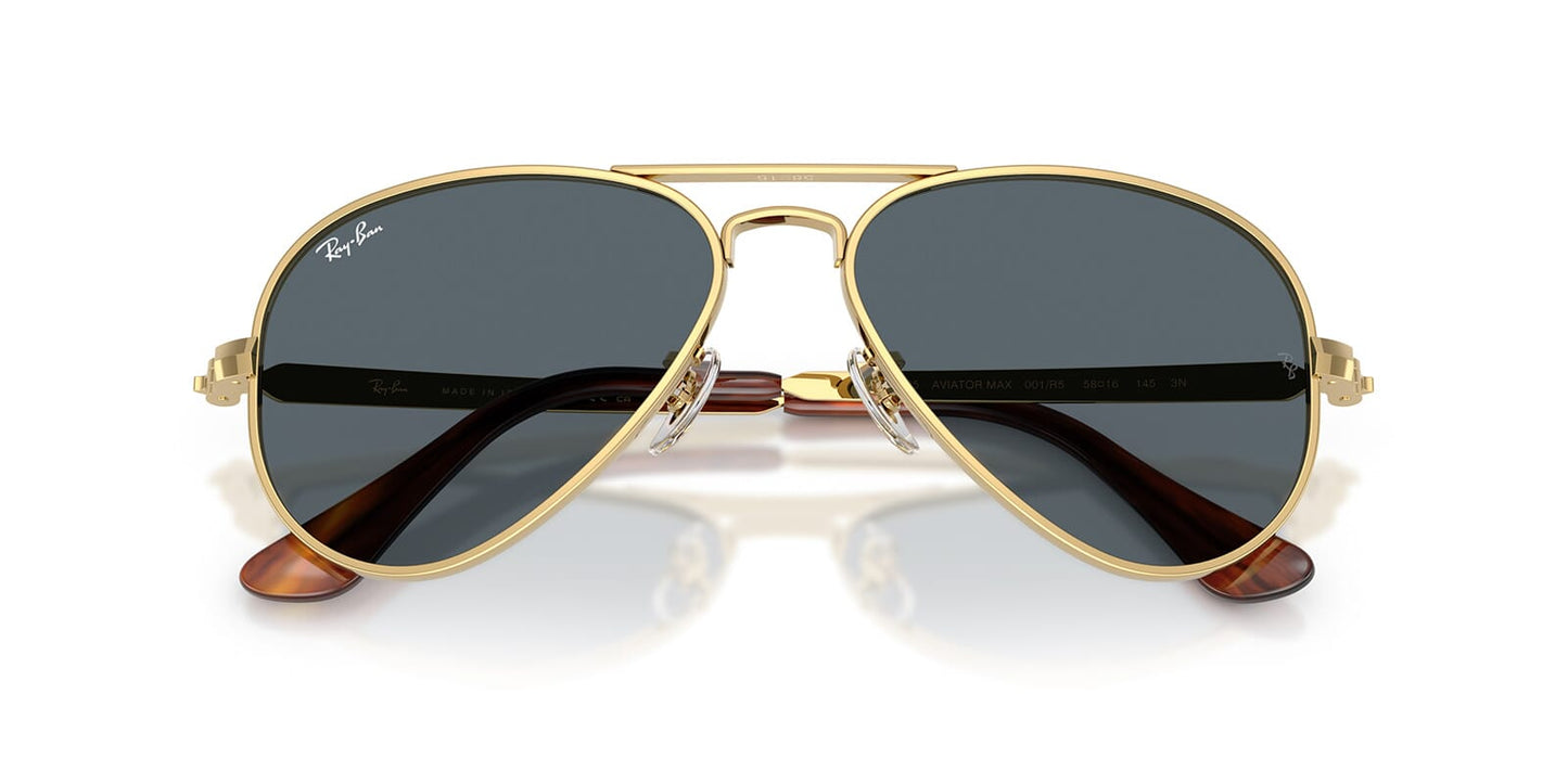 Ray-Ban RB3925 Aviator Sunglasses in Blue / Arista Gold, back view