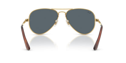 Ray-Ban RB3925 Aviator Sunglasses in Blue / Arista Gold, detail view