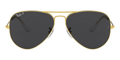 Ray-Ban RB3025 Aviator Sunglasses in Black Polarised/Legend Gold, side view