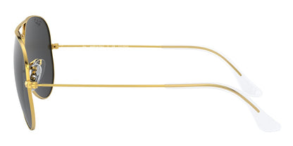 Ray-Ban RB3025 Aviator Sunglasses in Black Polarised/Legend Gold, angle view
