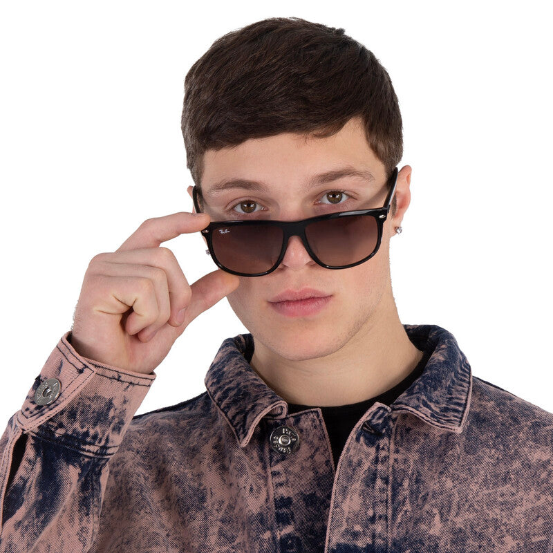 Ray-Ban RB4147 Rectangular Sunglasses in Grey Gradient / Black, angle view