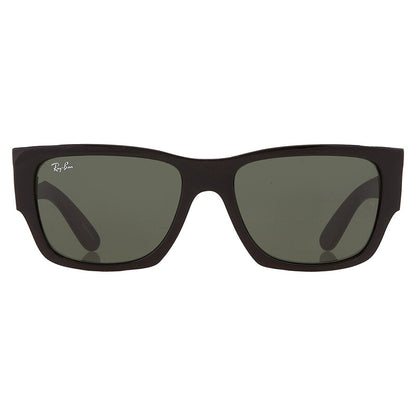 Ray-Ban RB0947 Rectangle Sunglasses in Green/Black, front view