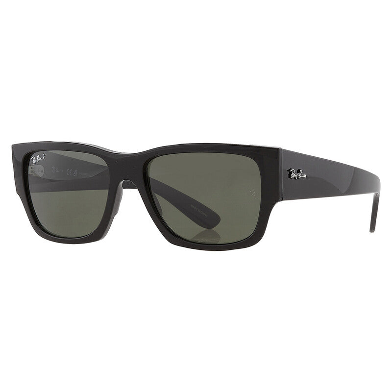 Ray-Ban RB0947 Rectangle Sunglasses in Polarized Green/Black, side view