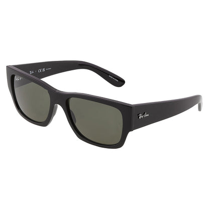 Ray-Ban RB0947 Rectangle Sunglasses in Polarized Green/Black, angle view