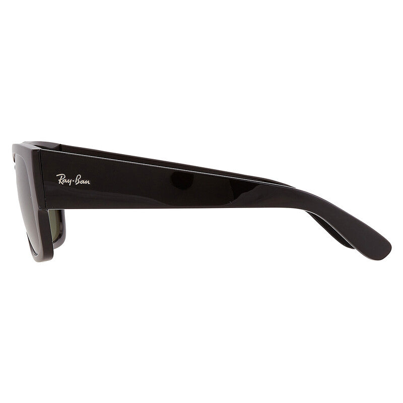 Ray-Ban RB0947 Rectangle Sunglasses in Polarized Green/Black, back view