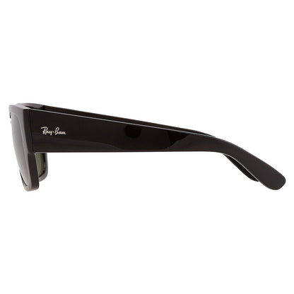 Ray-Ban RB0947 Rectangle Sunglasses in Polarized Green/Black, back view