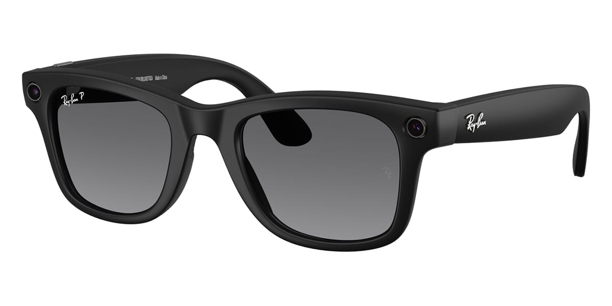 Ray-Ban RW4012 Wayfarer Sunglasses in Gradient Grey Lenses With Matte Black Frame, front view
