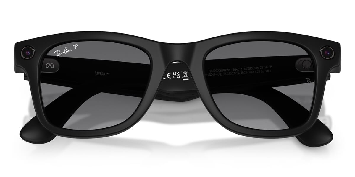 Ray-Ban RW4012 Wayfarer Sunglasses in Gradient Grey Lenses With Matte Black Frame, side view