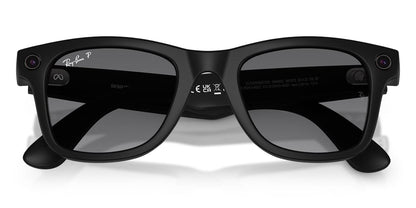 Ray-Ban RW4012 Wayfarer Sunglasses in Gradient Grey Lenses With Matte Black Frame, side view