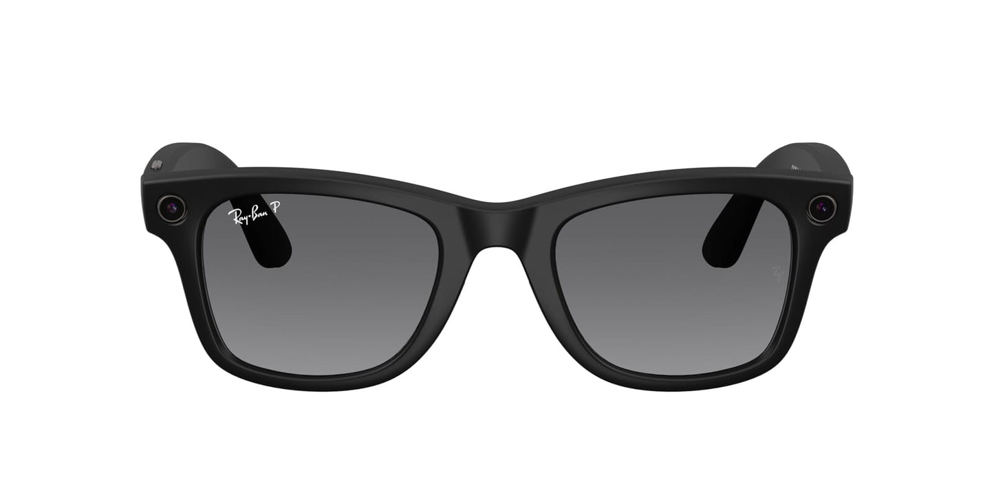 Ray-Ban RW4012 Wayfarer Sunglasses in Gradient Grey Lenses With Matte Black Frame, detail view