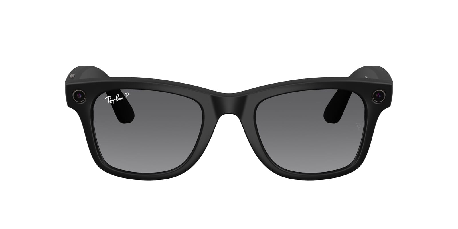 Ray-Ban RW4012 Wayfarer Sunglasses in Gradient Grey Lenses With Matte Black Frame, detail view