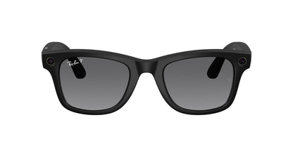 Ray-Ban RW4012 Wayfarer Sunglasses in Gradient Grey Lenses With Matte Black Frame, detail view