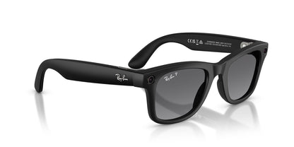 Ray-Ban RW4012 Wayfarer Sunglasses in Gradient Grey Lenses With Matte Black Frame, detail view