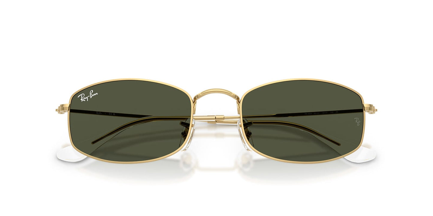Ray-Ban RB3832 Geometric Sunglasses in Green / Arista Gold, back view